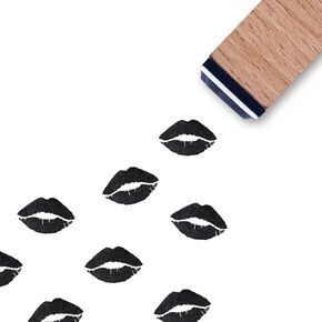 Lips Rubber Stamp, 3/5 Inch Small Mini Love Stamp for Scrapbooking Card Making Planner