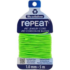 Beadalon Repeat, 100% Recycled Plastic Jewelry Bracelet Cord, 1.0 mm, Sand, 5 m