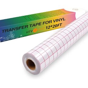 HTVRONT Transfer Tape for Vinyl -12" x 20 FT w/Red Alignment Grid Transfer Paper High Tack Vinyl Transfer Tape for Permanent Vinyl for Cricut Signs Stickers Decals Walls Doors & Windows in Kuwait