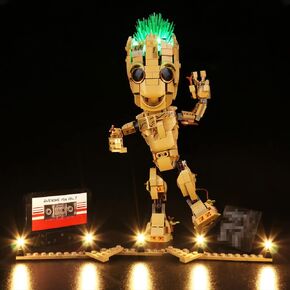 مجموعة إضاءة LED VONADO لـ Lego Marvel I am Groot 76217، إضاءة DIY متوافقة مع Groot Lego 76217 (بدون نموذج Lego)، أضواء ديكور إبداعية لمجموعة ألعاب بناء Lego (الأضواء فقط)