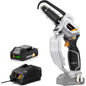 Mini Chainsaw, BATAVIA Electric Chainsaw Cordless with Security Lock, Portable Handheld Chain Saw for Wood Cutting Tree Trimming DIY Projects Gardening Camping