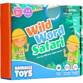 Barnacle Toys Wild Word Safari - CVC Sight Word Reading Games, Primary Phonics Flash Card Alternatives for Kids, Learning Activities/Resources and a Classroom Must Have