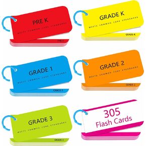 305 Flash Cards, Include 250 Dolch & Fry Sight Words with Sentences Plus 50 Blank Flash Cards and 5 Index Cards, Educational Word Reading Flash Cards for Preschool, Kindergarten, 1st, 2nd, 3rd Grade