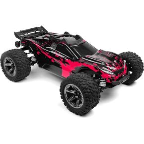 SummitLink Custom Body Muddy Hot Pink Over Black Style Compatible for Rustler 4X4 1/10 Scale RC Car (Truck not Included) R4-BHP-02