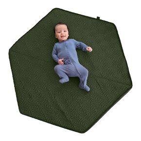 Boppy Baby Play Mat for Infants, Toddlers and Kids, Moss-Maze Green, One Hand Setup with Non-skid Backing to Support Floor Play and Tummy Time, Stores Flat and Easy Wash