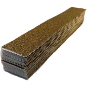 HSLBY80 Longboard 2-3/4" x 16-1/2" 80 Grit PSA Sticky-Back Sheets - Gold Aluminum Oxide (50 Pack)