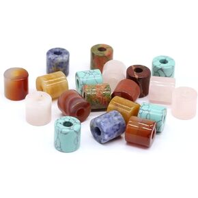 natural stone pendants hollow columnar mixed stone bead charms crystal agate pendants for jewelry making necklace bracelet key pendant