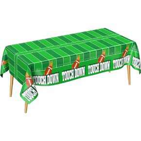 Btmooz 2 PCS Football Tablecloth, Football Party Decorations, 54" x 108" Disposable Plastic Football Field Tablecloth for Superbowl Party Decorations 2024 Football Birthday Party Supplies