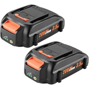 2 Packs 3.5Ah Replacement for Worx 20V Battery PowerShare Replacement Battery for Worx 20V WA3520 WA3525 WA3575 WG890 WG891 Compatible with All Worx Batteries 20V