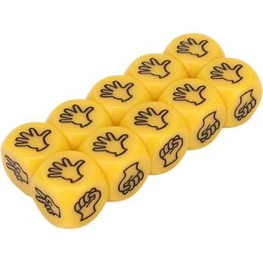 Dice Set, 10PCS 0.79 X 0.79 X 0.79in 6 Sided Educational Finger Guessing Dice Set Bright Color for Party (Red)