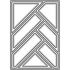 JJLFresheners Silver Cutting Dies for Card Making - Rectangle Triangle Background Metal Die Cuts - Hollow Frame Embossing Template - DIY Scrapbooking Craft Album Decor - Die-Cuts