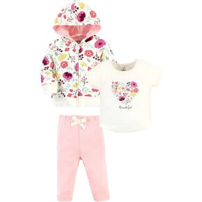 Touched by Nature unisex-baby Organic Cotton Hoodie, Bodysuit Or Tee Top, and Pant