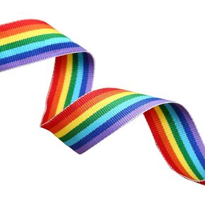 21.88 Yard Rainbow Grosgrain Ribbons Rainbow Double-Sided Polyester 1Inch Wide Ribbon for DIY Handmade Gift for Women Men Birthday Wedding Decoration