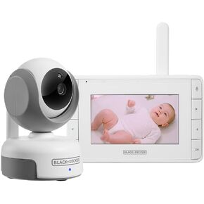 BLACK+DECKER 4.3" Digital Video Baby Monitor with Pan-Tilt-Zoom Camera, Infrared Smooth Video & Motorized Pan/Tilt, Auto Night Vision, and Room Temperature Monitoring, Smooth Motion, Two Way Talk