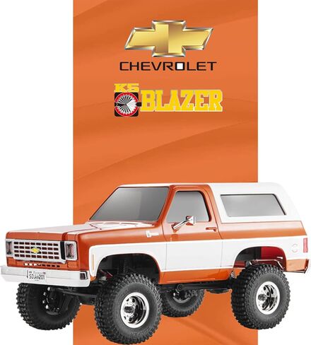 EAZYRC X FMS FCX24S 1/24 Chevy K5 S Blazer 1976s RC Rock Crawler 4x4 RTR Black, with Lisense RC Truck, 4WD 5Km+ 2-Speed Transmission,RC Car for Gift in Saudi Arabia