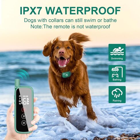 طوق تدريب الكلاب هيفلكس، طوق كهربائي للكلاب مع نطاق عن بعد 2600 قدم، قابل لإعادة الشحن ومقاوم للماء، 3 أوضاع تدريب، قفل أمان، مثالي للكلاب من جميع السلالات والأحجام in Kuwait