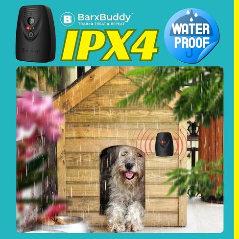 BarxBuddy BarkShield Home، جهاز مضاد للنباح للكلاب، جهاز بالموجات فوق الصوتية طويل المدى بطول 66 قدمًا، صندوق ردع لحاء الكلب مقاوم للماء للاستخدام الداخلي والخارجي، طوق آمن للنباح بديل لتدريب الكلاب ومساعدته على السلوك in Kuwait
