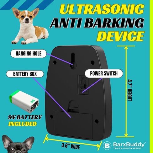 BarxBuddy BarkShield Home، جهاز مضاد للنباح للكلاب، جهاز بالموجات فوق الصوتية طويل المدى بطول 66 قدمًا، صندوق ردع لحاء الكلب مقاوم للماء للاستخدام الداخلي والخارجي، طوق آمن للنباح بديل لتدريب الكلاب ومساعدته على السلوك in Kuwait