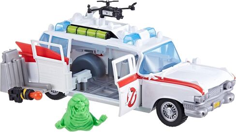 لعبة سيارة Ghostbusters Track & Trap Ecto-1 مع ميزات مخيفة، ملحق Slimer Tech Ecto-Stretch Tech، متوافق مع ألعاب مقاس 5 بوصات، 4+ in Kuwait