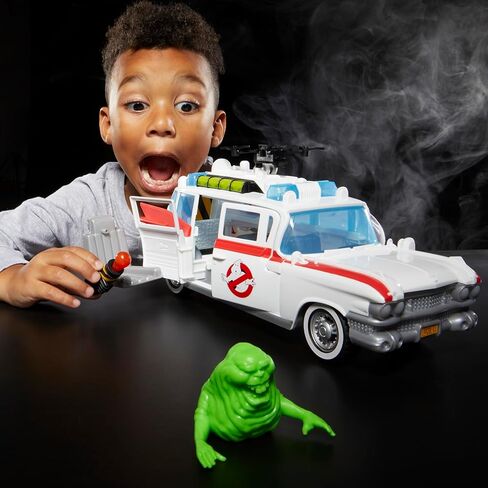 لعبة سيارة Ghostbusters Track & Trap Ecto-1 مع ميزات مخيفة، ملحق Slimer Tech Ecto-Stretch Tech، متوافق مع ألعاب مقاس 5 بوصات، 4+ in Kuwait