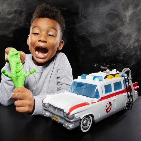 لعبة سيارة Ghostbusters Track & Trap Ecto-1 مع ميزات مخيفة، ملحق Slimer Tech Ecto-Stretch Tech، متوافق مع ألعاب مقاس 5 بوصات، 4+ in Kuwait