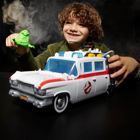 لعبة سيارة Ghostbusters Track & Trap Ecto-1 مع ميزات مخيفة، ملحق Slimer Tech Ecto-Stretch Tech، متوافق مع ألعاب مقاس 5 بوصات، 4+ in Kuwait