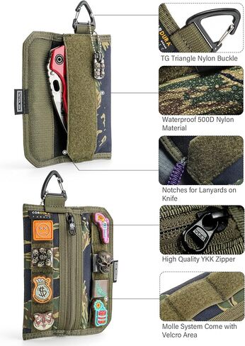 TACTICAL GEEK Storage A2 S EDC Pouch Organizer, Nylon Coin Purse, Multi-Purpose Storage Pocket, Cool Slim Multitools Pocket Organizer for Men, Compact Gadget Pouch for Daily Carry Camouflage in Kuwait
