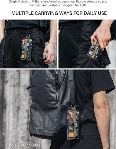 TACTICAL GEEK Storage A2 S EDC Pouch Organizer, Nylon Coin Purse, Multi-Purpose Storage Pocket, Cool Slim Multitools Pocket Organizer for Men, Compact Gadget Pouch for Daily Carry Camouflage in Kuwait