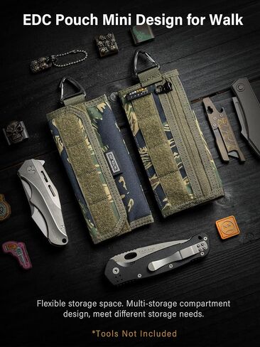 TACTICAL GEEK Storage A2 S EDC Pouch Organizer, Nylon Coin Purse, Multi-Purpose Storage Pocket, Cool Slim Multitools Pocket Organizer for Men, Compact Gadget Pouch for Daily Carry Camouflage in Kuwait