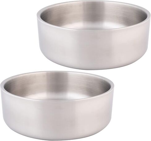 Stainless Steel Dog Bowls, Water Bowls for Large Dogs (Set of 2) Double Walled Pet Bowl | Use as a Outdoor Dog Bowl for Food or Water Holds 2 Quarts / 64 oz in Saudi Arabia