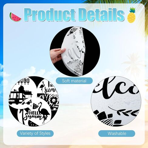 Kigley 16 Pcs Welcome Stencils for Painting on Wood 12" Large Hello Summer Themed Stencil Round Welcome Letters Stencils Templates Farmhouse Paint Stencil for Wood Door Hanger Sign Reusable(Welcome) in Saudi Arabia