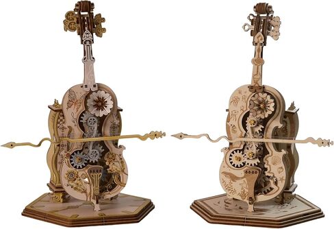 مجموعة صندوق موسيقى تشيلو ألغاز خشبية ثلاثية الأبعاد للبالغين لبناء مجموعة هوايات داخلية للرجال نموذج الكمان ثلاثي الأبعاد هدية عيد الحب in Kuwait