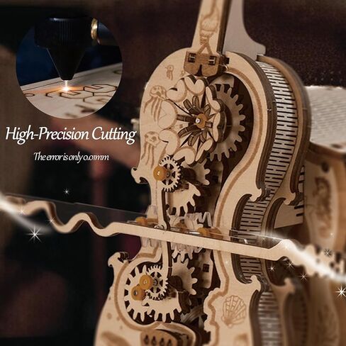 مجموعة صندوق موسيقى تشيلو ألغاز خشبية ثلاثية الأبعاد للبالغين لبناء مجموعة هوايات داخلية للرجال نموذج الكمان ثلاثي الأبعاد هدية عيد الحب in Kuwait