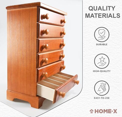 منظم Home-X ذو 6 أدراج للخياطة، أو بكرات الخيوط، أو لوازم الحرف اليدوية، أو المكياج، أو المجوهرات، خشب بلمسة نهائية من الكرز، 43.18 سم طول × 15.24 سم عرض × 27.94 سم ارتفاع in Saudi Arabia