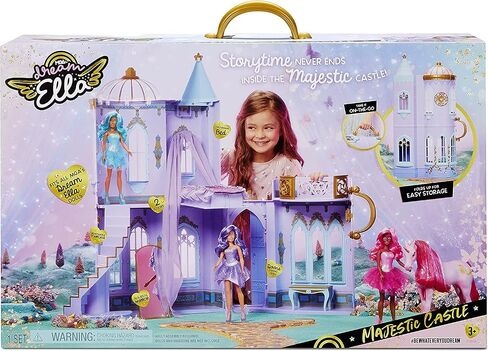 MGA Dream Ella Majestic Castle Playset, Fits 11.5" Fashion Dolls, Furniture & Accessories, Portable 35" H x 18" W Dollhouse Play Pretend Gift for Kids, Toys for Girls & Boys Ages 3 4 5+ Years in Saudi Arabia