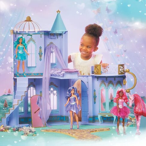 MGA Dream Ella Majestic Castle Playset, Fits 11.5" Fashion Dolls, Furniture & Accessories, Portable 35" H x 18" W Dollhouse Play Pretend Gift for Kids, Toys for Girls & Boys Ages 3 4 5+ Years in Saudi Arabia