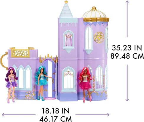 MGA Dream Ella Majestic Castle Playset, Fits 11.5" Fashion Dolls, Furniture & Accessories, Portable 35" H x 18" W Dollhouse Play Pretend Gift for Kids, Toys for Girls & Boys Ages 3 4 5+ Years in Saudi Arabia