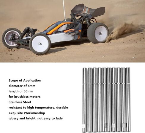 عمود محرك طراز RC، 10 قطع من الفولاذ المقاوم للصدأ 4 مم RC RC استبدال أعمدة محرك بدون فرشاة لنماذج الطائرات وقوارب السيارات RC in Saudi Arabia