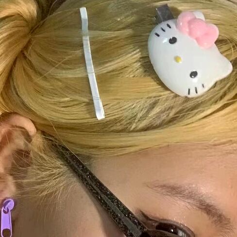 Girls Cartoon Hair Clips Cartoon Cats Hello KT Bangs Clip Girls Hair Accessories Cute Hair Clips for Girls Toddler Hair Clips Approx. 2inches-Children's cartoon hairpins (Pink) in Saudi Arabia