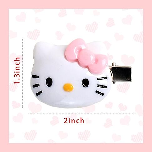 Girls Cartoon Hair Clips Cartoon Cats Hello KT Bangs Clip Girls Hair Accessories Cute Hair Clips for Girls Toddler Hair Clips Approx. 2inches-Children's cartoon hairpins (Pink) in Saudi Arabia