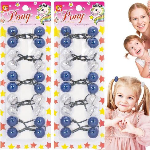 20 Pcs Hair Ties 20mm Ball Bubble Ponytail Holders Colorful Clear Assorted Elastic Accessories for Kids Children Girls Women All Ages (Black/White/Clear/Red Assorted) in Saudi Arabia