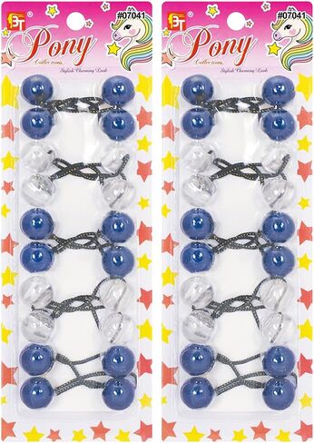 20 Pcs Hair Ties 20mm Ball Bubble Ponytail Holders Colorful Clear Assorted Elastic Accessories for Kids Children Girls Women All Ages (Black/White/Clear/Red Assorted) in Saudi Arabia
