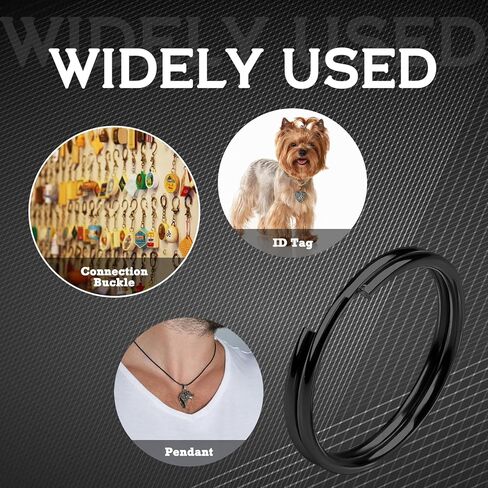 80 Pcs Black Mini Split Rings, Metal Small Key Rings Stainless Steel Split Rings for Keychain Connector, Dog Tags, Crafts (10mm) in Kuwait