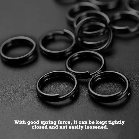 80 Pcs Black Mini Split Rings, Metal Small Key Rings Stainless Steel Split Rings for Keychain Connector, Dog Tags, Crafts (10mm) in Kuwait