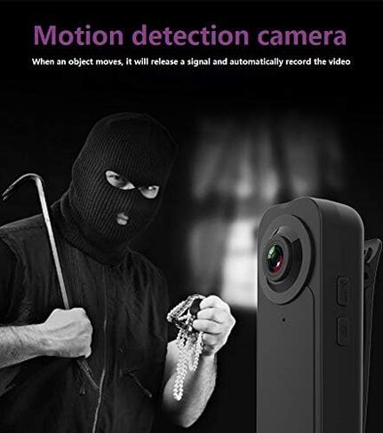 Hidden Camera 1080P Mini Camera no WiFi Security Camera Wearable with Clip Small Camera Indoor Outdoor Use, Business Meetings/Class/Hiking Easy Use Black AOLANS in Kuwait