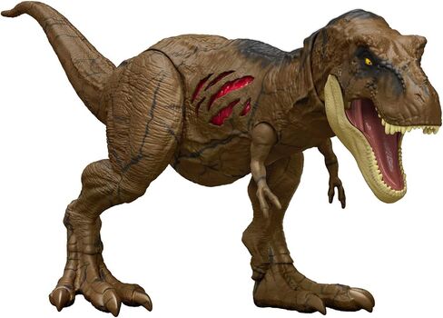 Jurassic World HGC19 Articulated Tyrannosaurus Rex Destruction Figure, Movable Jaws, Scratches on Both Sides, Physical and Digital Game, Children's Toy, Ages 4 and Above in Saudi Arabia