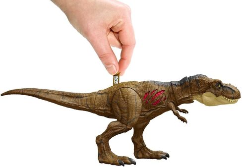 Jurassic World HGC19 Articulated Tyrannosaurus Rex Destruction Figure, Movable Jaws, Scratches on Both Sides, Physical and Digital Game, Children's Toy, Ages 4 and Above in Saudi Arabia