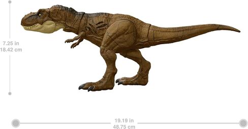 Jurassic World HGC19 Articulated Tyrannosaurus Rex Destruction Figure, Movable Jaws, Scratches on Both Sides, Physical and Digital Game, Children's Toy, Ages 4 and Above in Saudi Arabia