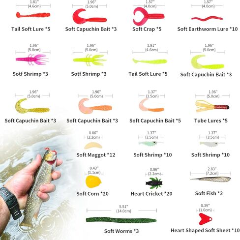 طقم طعوم صيد 400 قطعة. خطافات صيد السمك الكبيرة للمياه العذبة. تحتوي طُعم الصيد وطُعم الصيد على طُعم مرفقي وديدان بلاستيكية وخطافات صيد ورقصات وزردية صيد متعددة الاستخدامات والمزيد. in Kuwait