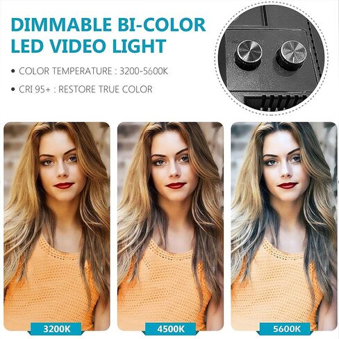 15 واط 8.9 بوصة LED ضوء فيديو ناعم، ملء ضوء تيار أضواء الاستوديو ملء الضوء، عكس الضوء 3200-5600K ضوء كاميرا ثنائي اللون لكاميرا DSLR وإضاءة تصوير الفيديو المباشر على YouTube وins. in Kuwait